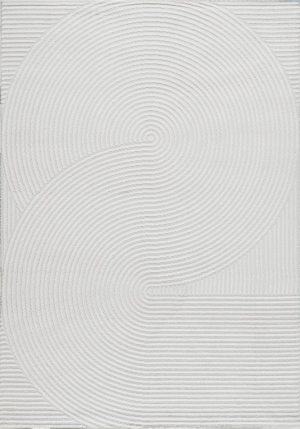 Minimalist Cream Circle Rug