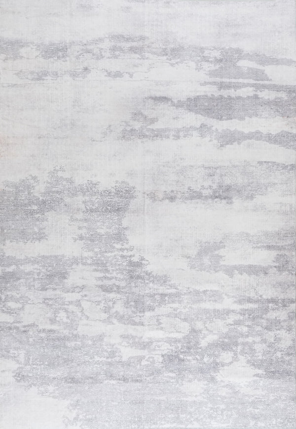 Abstract Grey Modern Minimalist Washable Rug