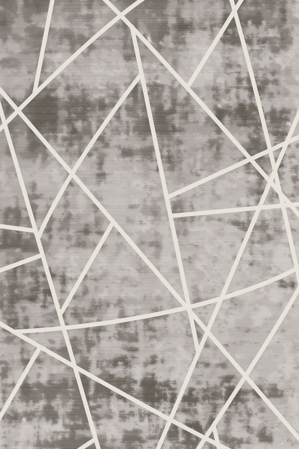 Charcoal Linework Washable Rug
