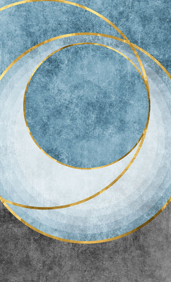 Golden Circles Washable Rug