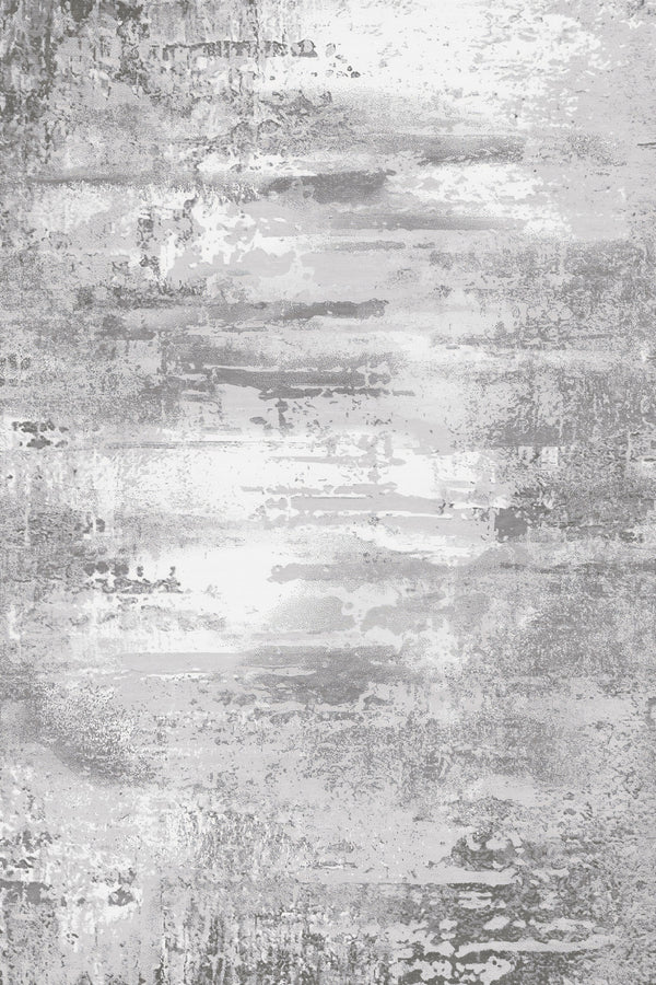 Abstract Grey Washable Rug