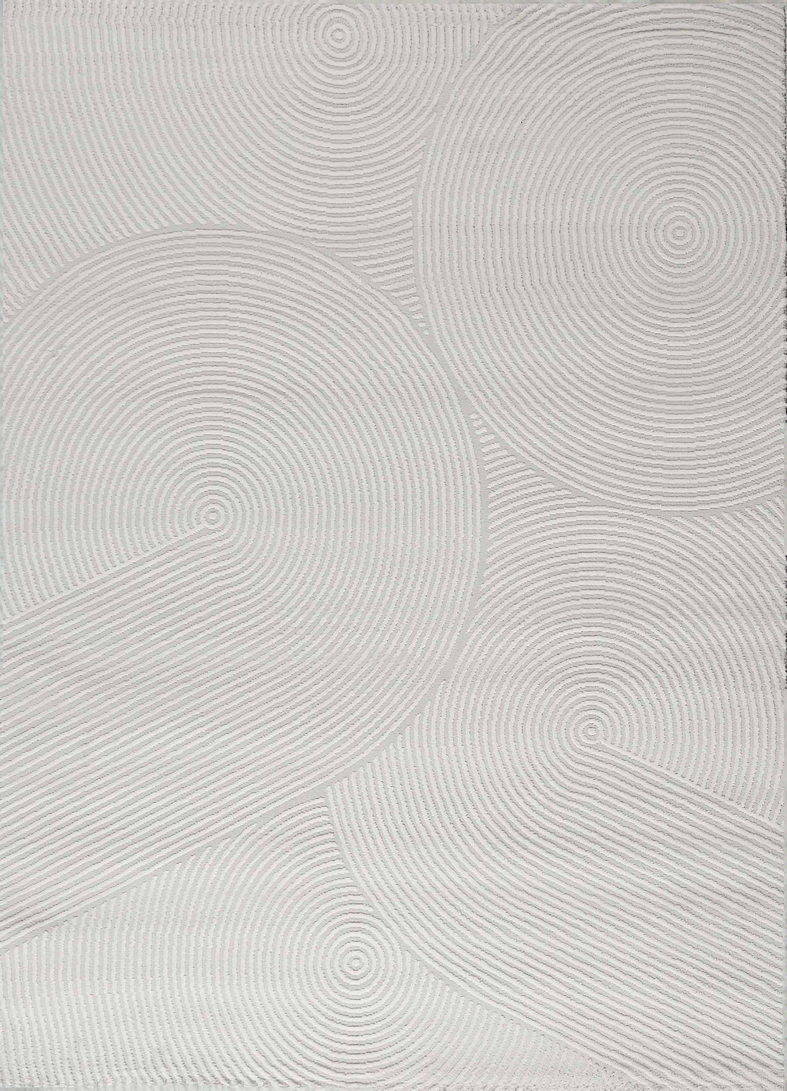 Cs Rug Flow Circle Flow – Light Grey & Cream Modern Rug – Rugwarehouse Outlet