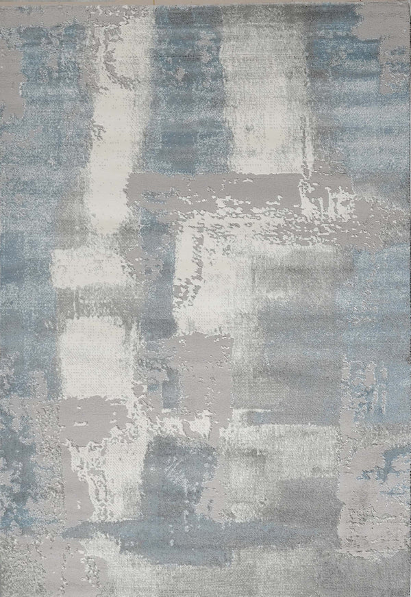 Cloud Grey with Ink Blue Rug