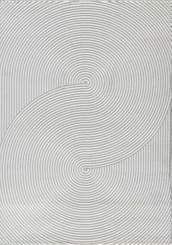 Symmetric Ripple Gray Rug